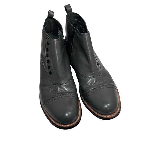 Stacy Adams Dark Gray Leather Button Ankle Boots main image 6